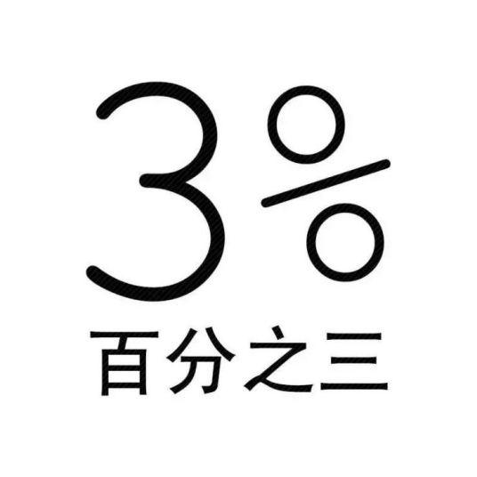 3%（符号标识）