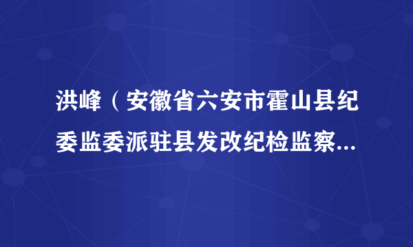 洪峰(安徽省六安市霍山县纪委监委派驻县发改纪检监察组组长)
