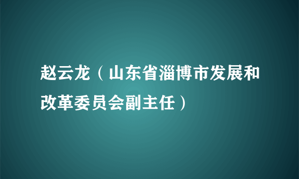 赵云龙（山东省淄博市发展和改革委员会副主任）