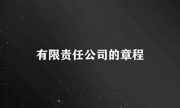 有限责任公司的章程