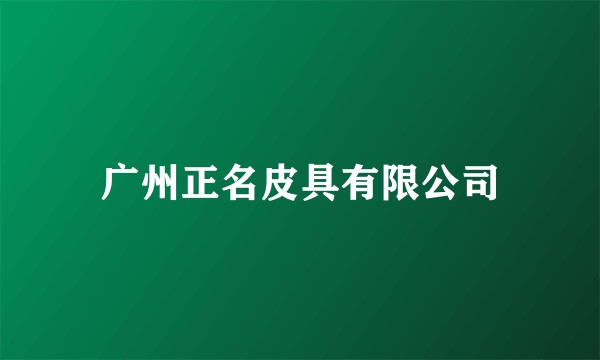 广州正名皮具有限公司
