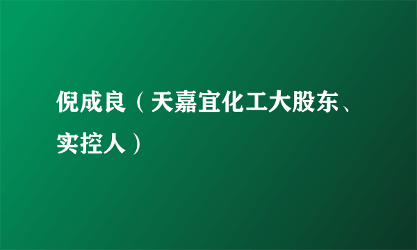 倪成良(天嘉宜化工大股东、实控人)
