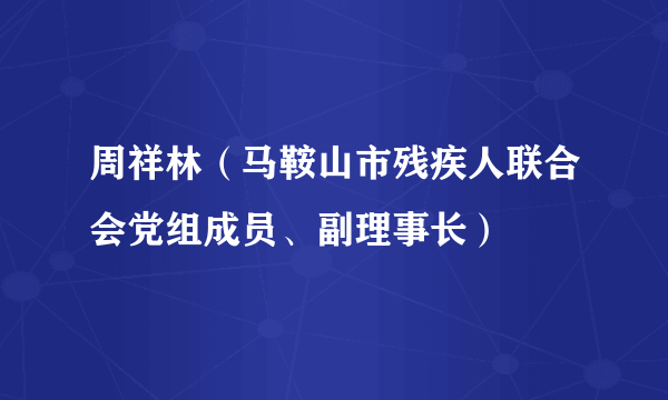 周祥林（马鞍山市残疾人联合会党组成员、副理事长）