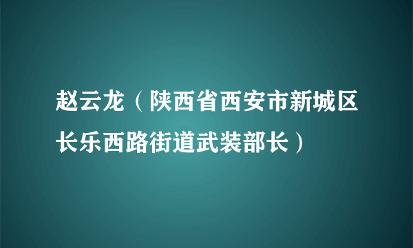 赵云龙（陕西省西安市新城区长乐西路街道武装部长）