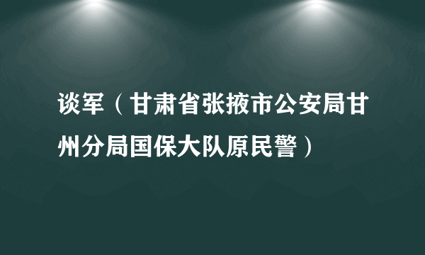 谈军(甘肃省张掖市公安局甘州分局国保大队原民警)