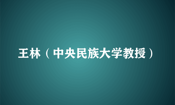 王林（中央民族大学教授）