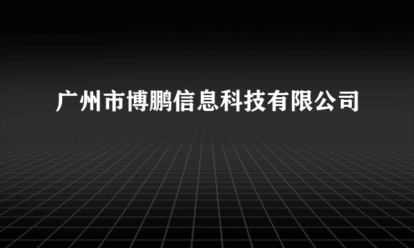 广州市博鹏信息科技有限公司