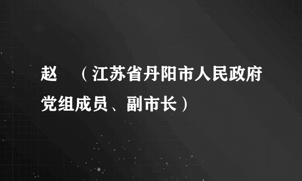 赵犇(江苏省丹阳市人民政府党组成员、副市长)