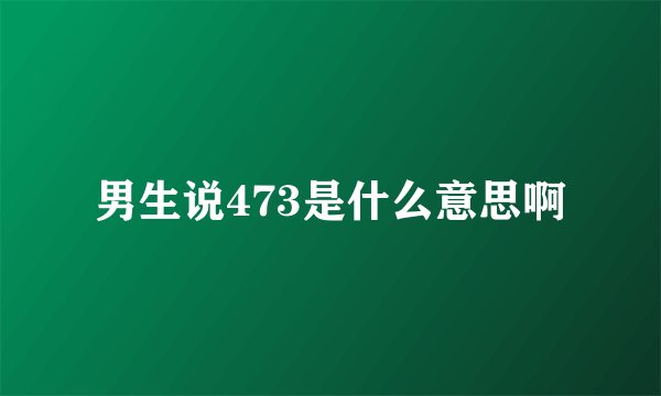 男生说473是什么意思啊