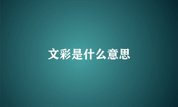 文彩是什么意思