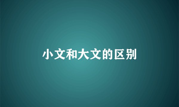 小文和大文的区别