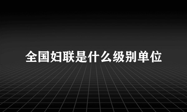 全国妇联是什么级别单位