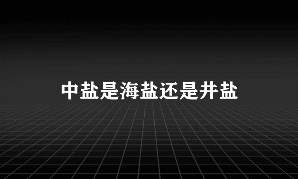 中盐是海盐还是井盐