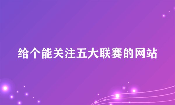 给个能关注五大联赛的网站