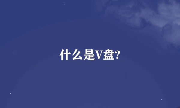 什么是V盘?