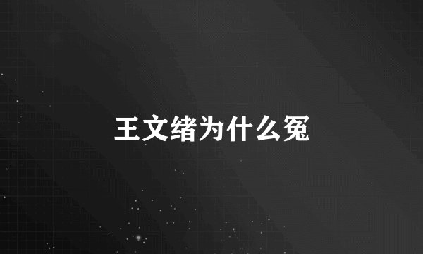王文绪为什么冤