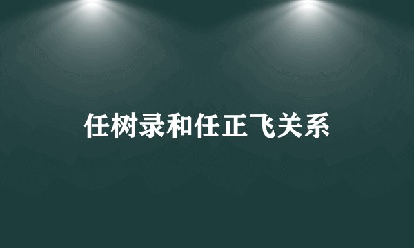 任树录和任正飞关系
