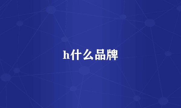 h什么品牌