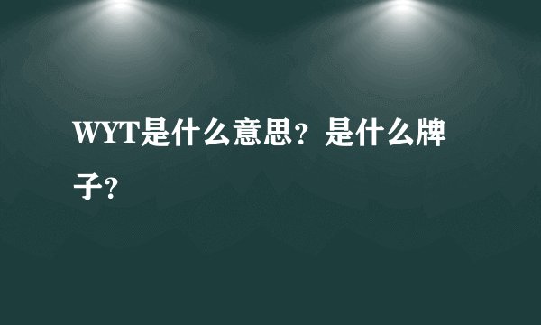 WYT是什么意思？是什么牌子？