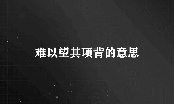 难以望其项背的意思