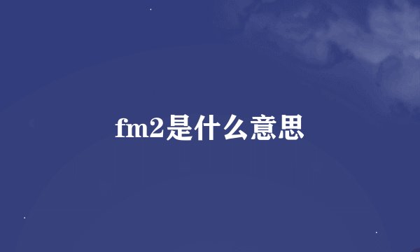 fm2是什么意思