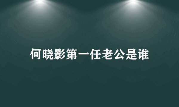 何晓影第一任老公是谁