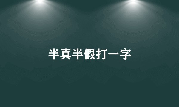 半真半假打一字