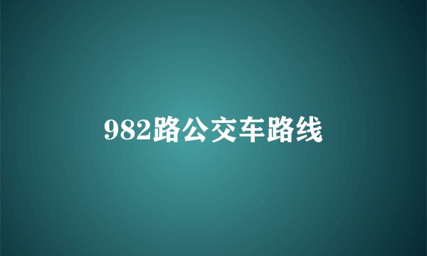 982路公交车路线