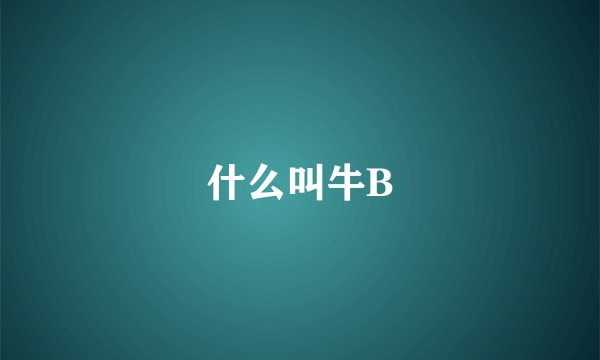 什么叫牛B