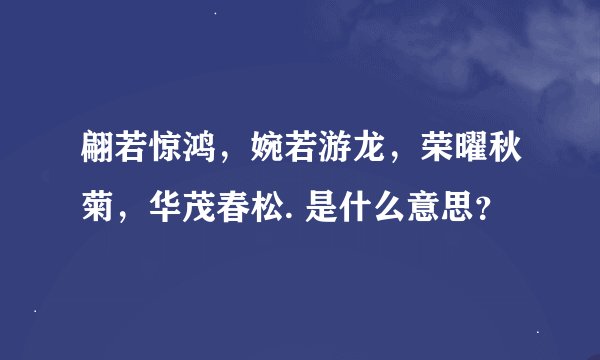 翩若惊鸿，婉若游龙，荣曜秋菊，华茂春松. 是什么意思？