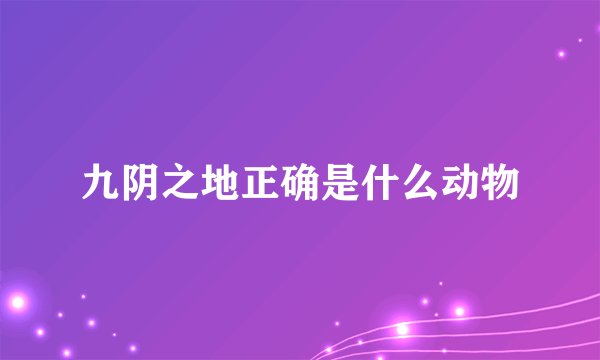 九阴之地正确是什么动物