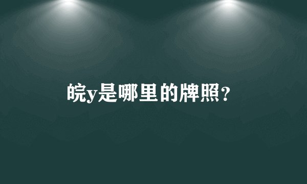 皖y是哪里的牌照？