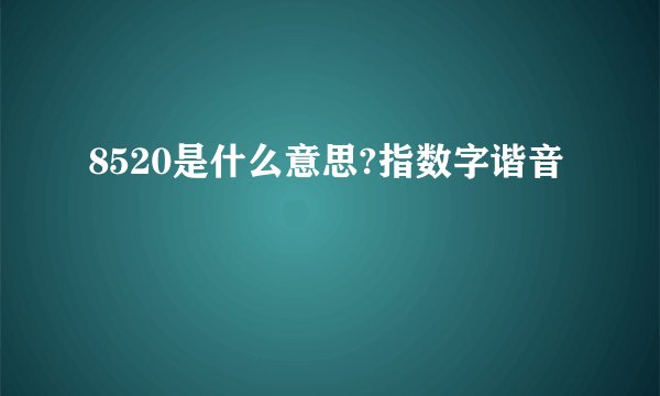 8520是什么意思?指数字谐音