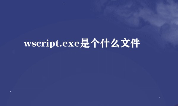 wscript.exe是个什么文件