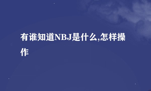 有谁知道NBJ是什么,怎样操作