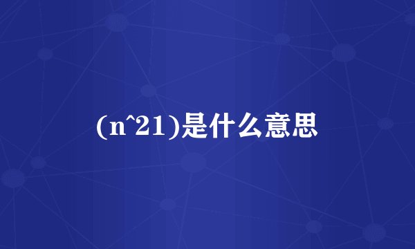 (n^21)是什么意思