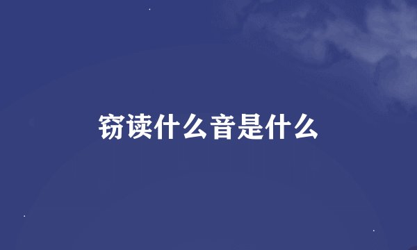 窃读什么音是什么