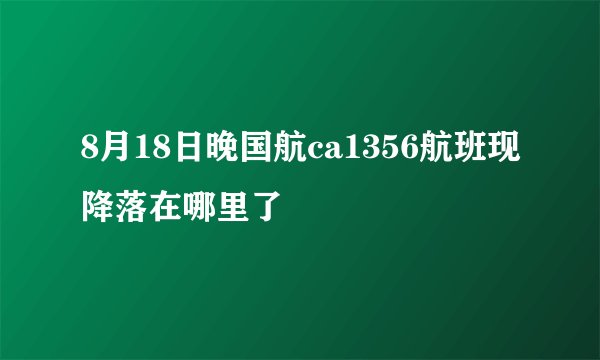 8月18日晚国航ca1356航班现降落在哪里了