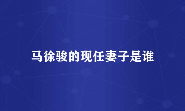 马徐骏的现任妻子是谁