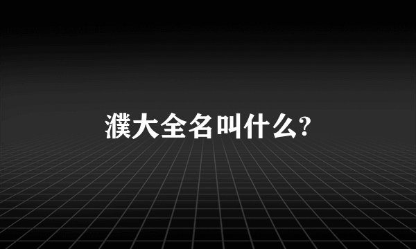 濮大全名叫什么?