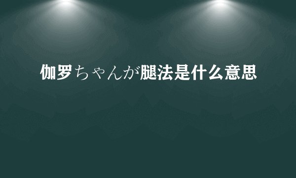 伽罗ちゃんが腿法是什么意思