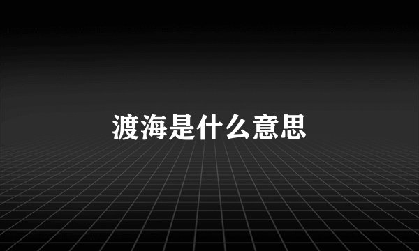渡海是什么意思