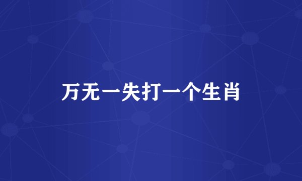 万无一失打一个生肖