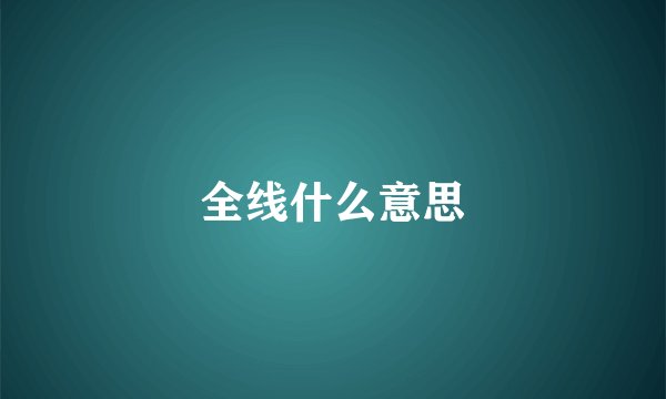 全线什么意思