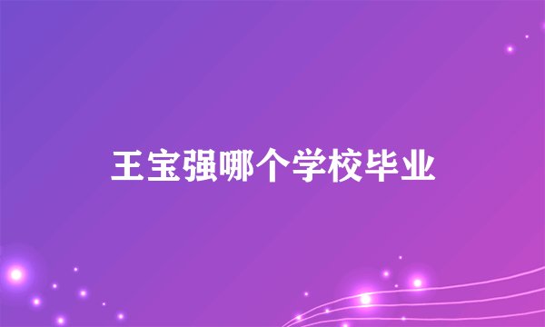 王宝强哪个学校毕业