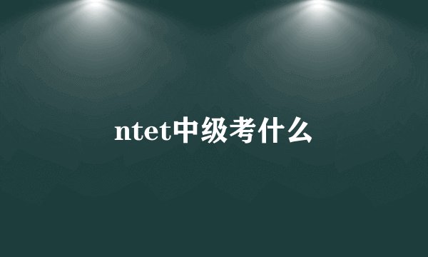 ntet中级考什么