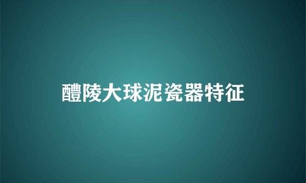 醴陵大球泥瓷器特征