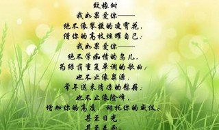 致橡树全诗 致橡树全诗是什么