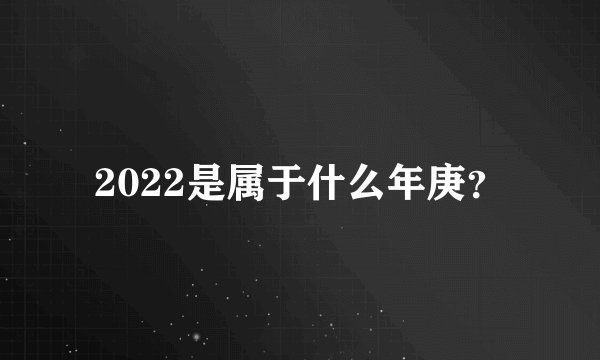 2022是属于什么年庚？