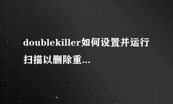 doublekiller如何设置并运行扫描以删除重复文件？